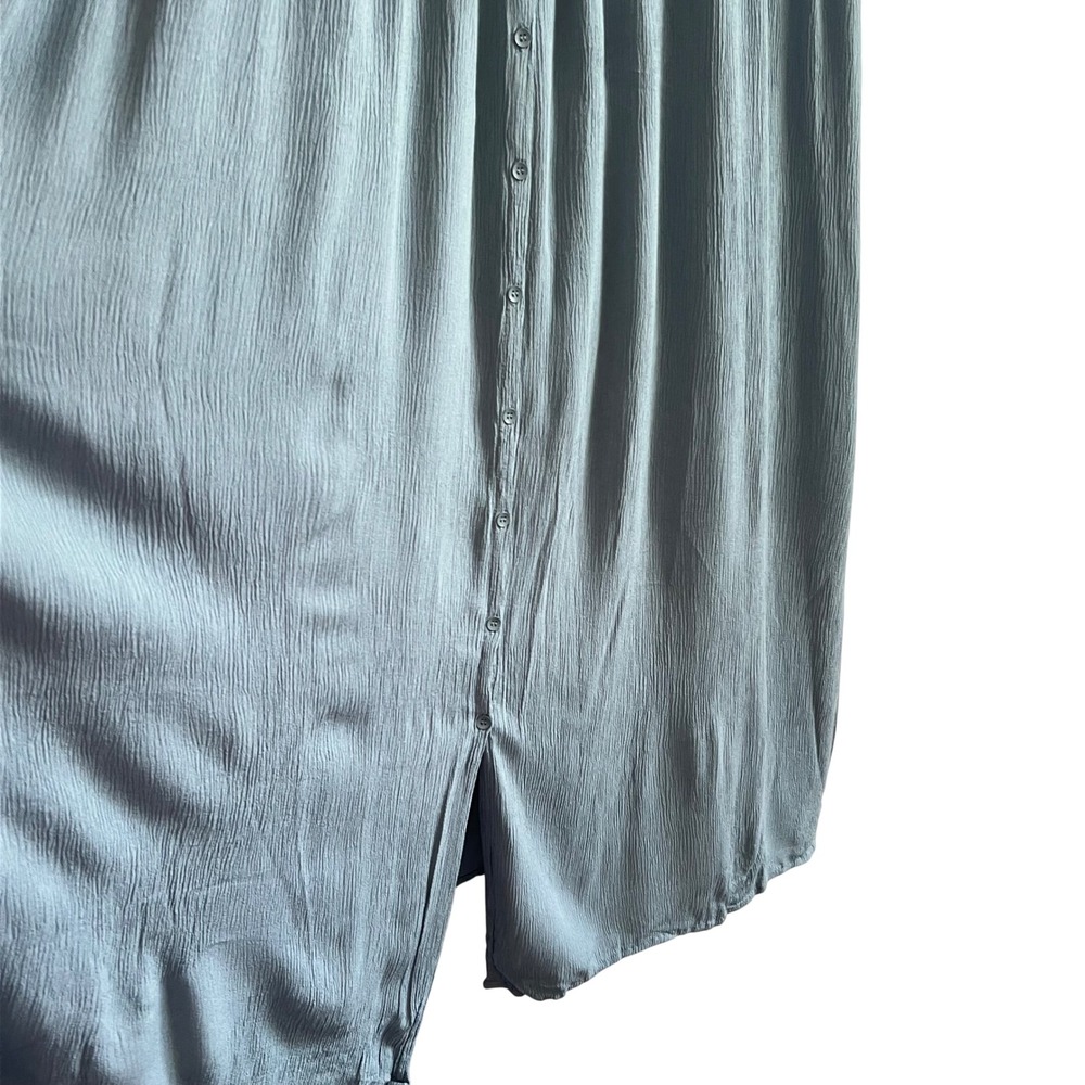 Frye Button Front Midi Dress Women's XXL Mixed Media Flowy Pockets Cottagecore - Picture 5 of 12